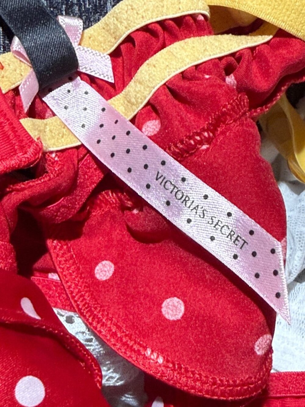 Size 34C/M Victoria's Secret Sexy Little Things red polka dot teddy lingerie Y2 - Picture 10 of 16